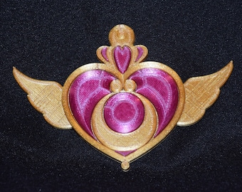 Crisis Moon Brooch Inner Outer Scout Transformation Bow Cosplay Prop Display Halloween Costume