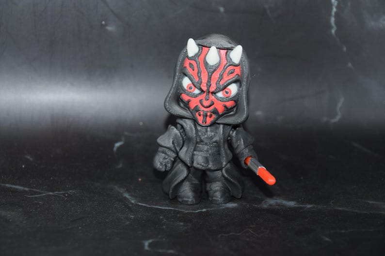 Op Star Mando geïnspireerde Flexi-figuur ~ Knikspeeltje ~ Op maat gemaakt 3D-geprint Darth Maul
