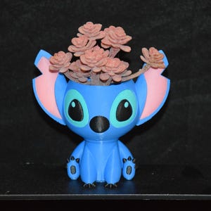 3D Printed Blue Alien Planter: Succulent Pot, Air Plant Holder