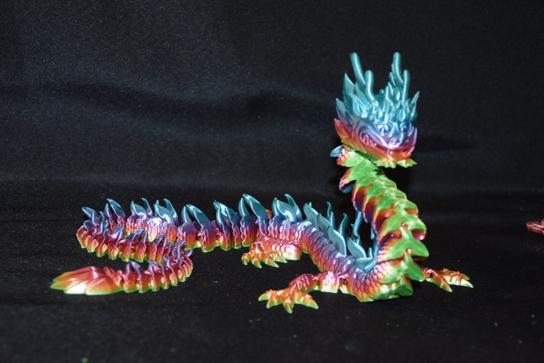 IMPERIAL DRAGON ~ Rainbow ~ Flexi ~ Flexible Articulating ~ 3D Printed ...