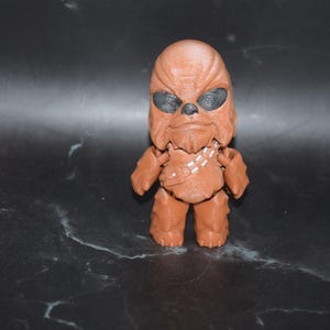 Op Star Mando geïnspireerde Flexi-figuur ~ Knikspeeltje ~ Op maat gemaakt 3D-geprint Chewbacca