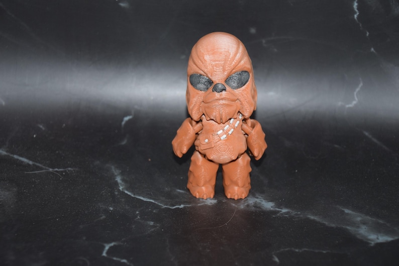 Op Star Mando geïnspireerde Flexi-figuur ~ Knikspeeltje ~ Op maat gemaakt 3D-geprint Chewbacca