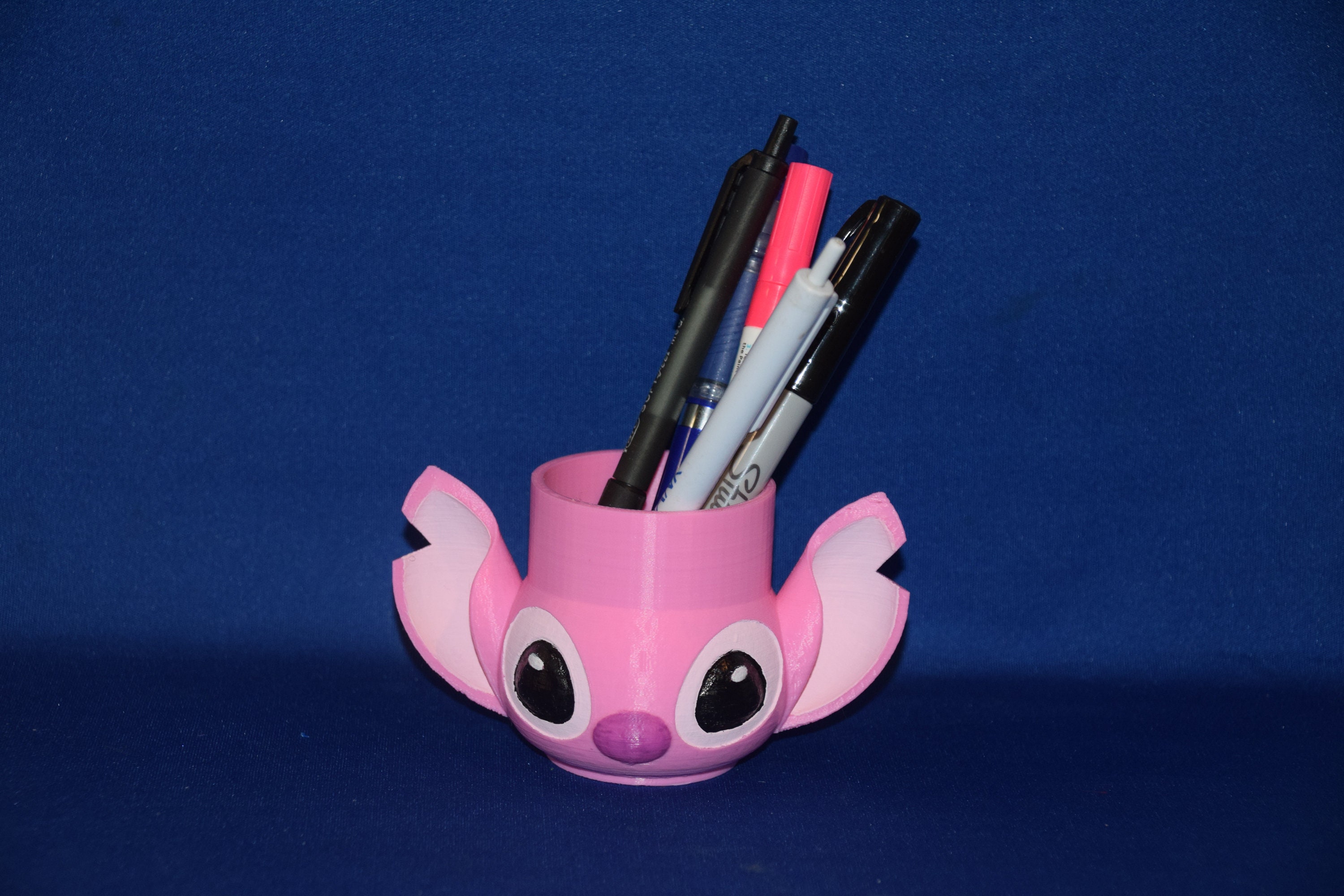 Pink ANGEL Lilo & Stitch Inspired Pencil Pen Coin Key Holder Desk Organizer  Figure 3D Printed USA 