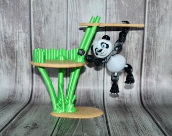PANDA with Bamboo Home ~ Flexible Articulating ~ 3D Printed ~ Fidget Toy ~ Flexi Factory ~