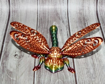 DRAGONFLY ~ Rainbow ~ Flexi ~ Flexible Articulating ~ 3D Printed ~ Articulated Fidget Toy