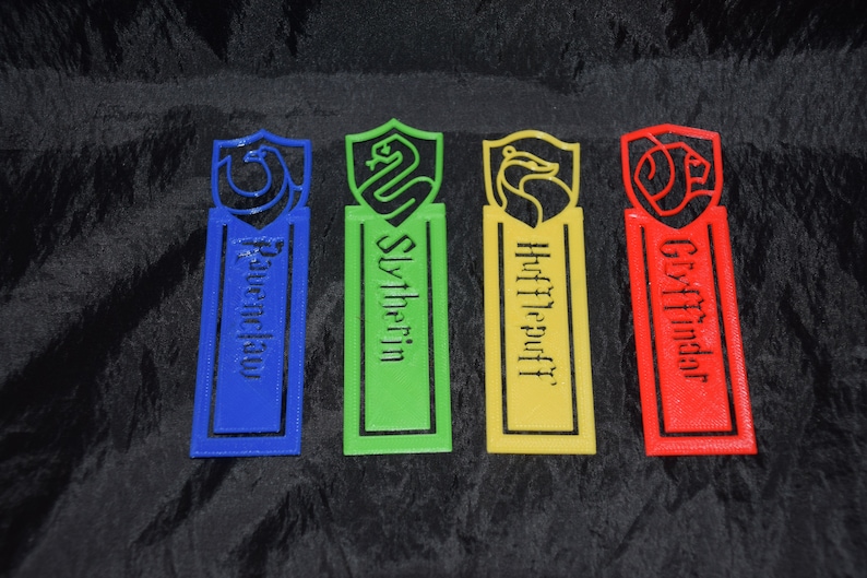 Harry Potter inspired Gryffindor Ravenclaw Hufflepuff Slytherin Bookmarks Bookmarkers Books