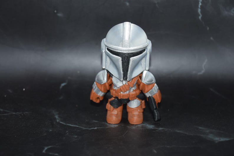 Op Star Mando geïnspireerde Flexi-figuur ~ Knikspeeltje ~ Op maat gemaakt 3D-geprint Mandalorian