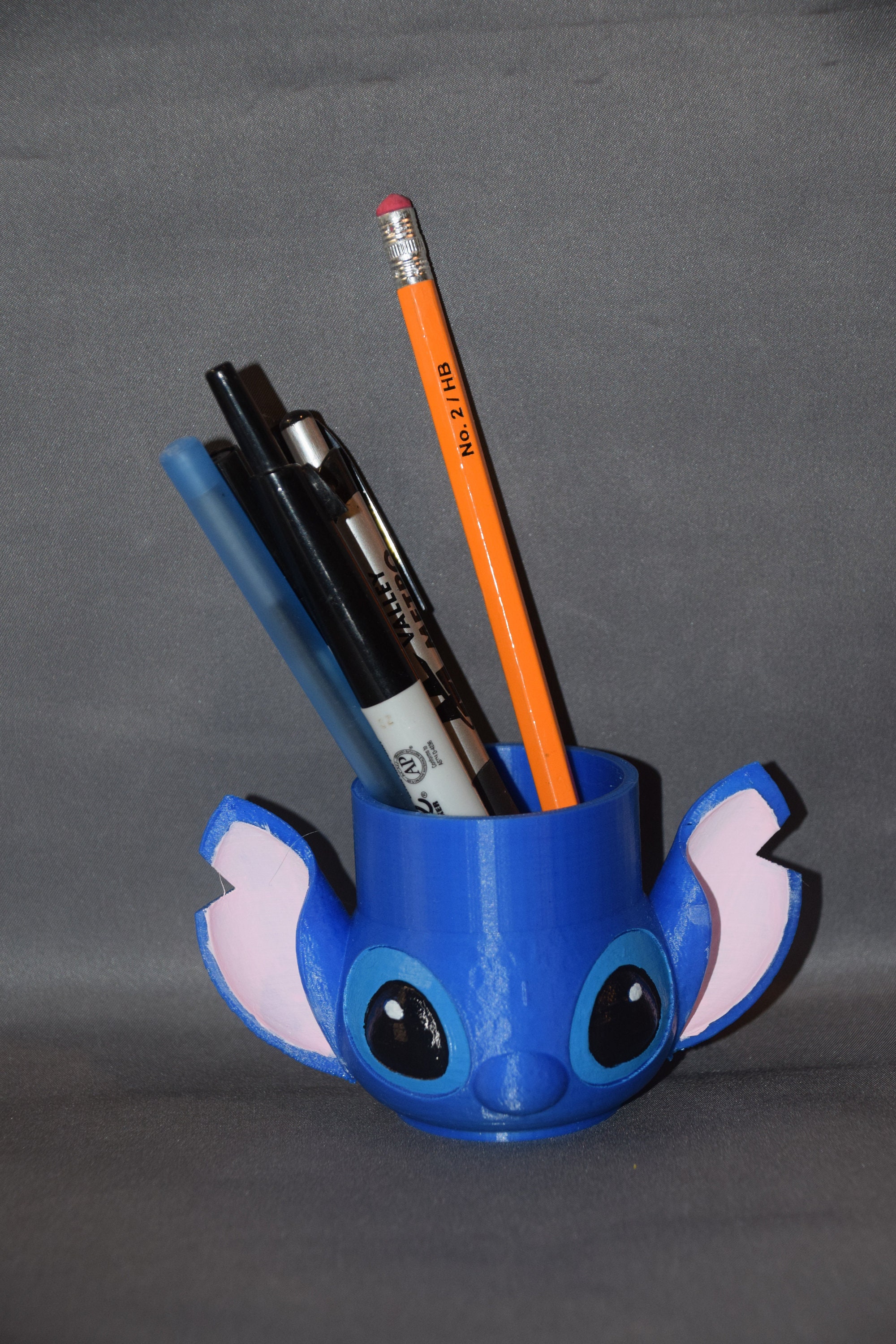 Disney Stitch Pen Case Transparent Blue - tokopie