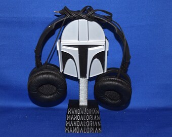 Mandalorian Headphone Stand Mando Head Phones Holder Gaming Desk Organizer ~ 3D printed in USA