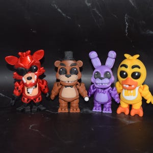 Figura flessibile ispirata a FNAF Freddy Fazbear / Foxy / Chica / Bonnie ~ Giocattolo articolato ~ Cartone animato anime ~ Stampato in 3D ~ Horror