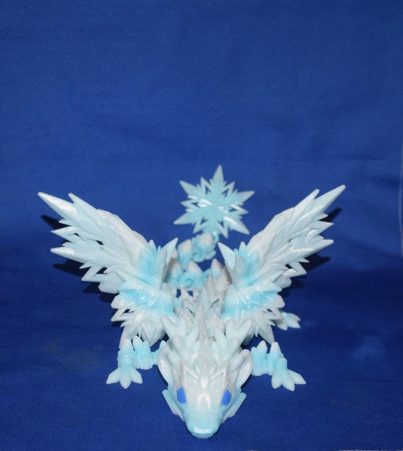 3D Printed Articulated Flexi Winged Flying Crystal Dragon Fidget