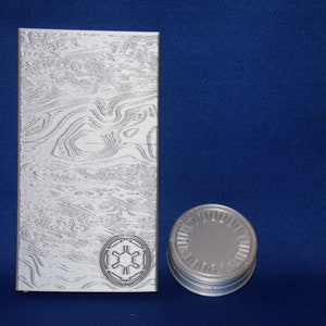 Mandalorian Bundle ~ Beskar Ingot and Puck ~ Imperial Currency Fan Art Replica ~ 3D Printed in USA