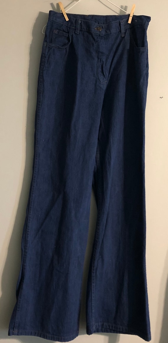 Vintage 1970's 1960's Jeans Dark Blue Bell Bottoms