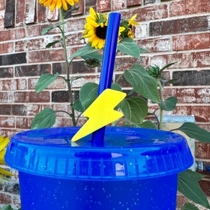 Lightning Bolt Straw Topper: Charming Cup Decoration for Parties, Tumblers & Reusable Drinks