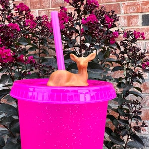Adorable Fawn Deer Straw Topper - Cute Cup Decoration for Parties, Tumblers, and Reusable Drinks