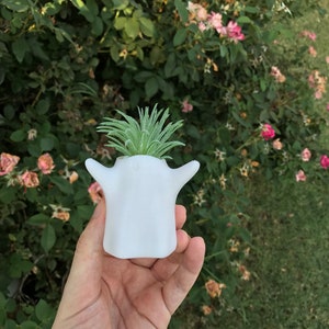 3D Printed Ghost Succulent Planter | Modern Indoor Drainage Pot | Halloween Home Decor Gift
