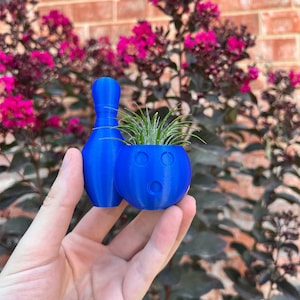 3D Printed Bowling Pin Succulent Planter - Modern Indoor Home Decor with Drainage