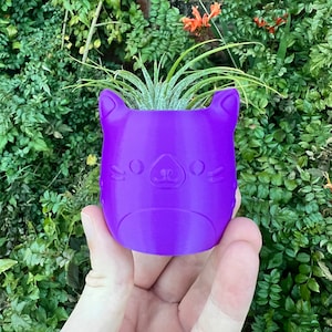 3D Printed Cat Planter – Modern PLA Plastic Succulent Pot