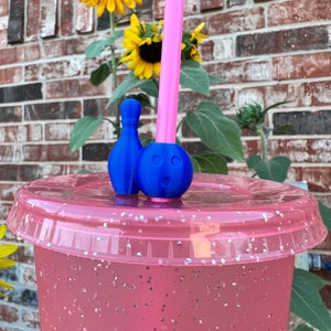Bowling Pin Straw Topper: Cute Cup Decoration for Tumblers, Parties & Reusable Drinks Accessories