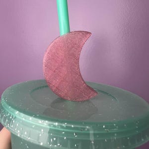 Celestial Moon Straw Topper: Enchanting Drink Accessory for Tumblers, Parties & Custom Gifts