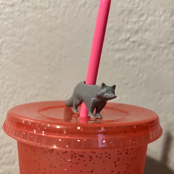 Raccoon Straw Topper | Straw Decoration | Straw Charm | Cute Straw Toppers | Straw Accessory | Party Decor | Cup Decoration