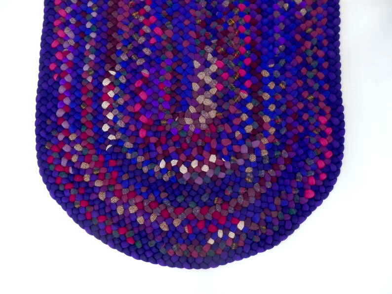 Braided Rug, Hand Braided, Wool Fabric, Oval Shape, 26.5 X 43 In ...