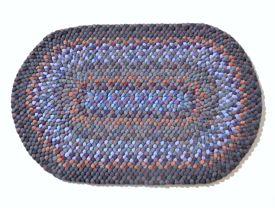 Braided Rug, Hand Braided, One of a Kind, Oval Shape, 24 X 36
