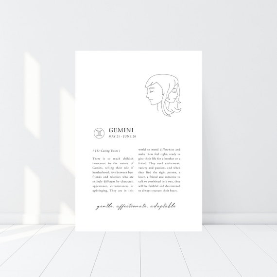 Wall Décor Gemini Zodiac Sign Poster downloadable print You're Such a ...
