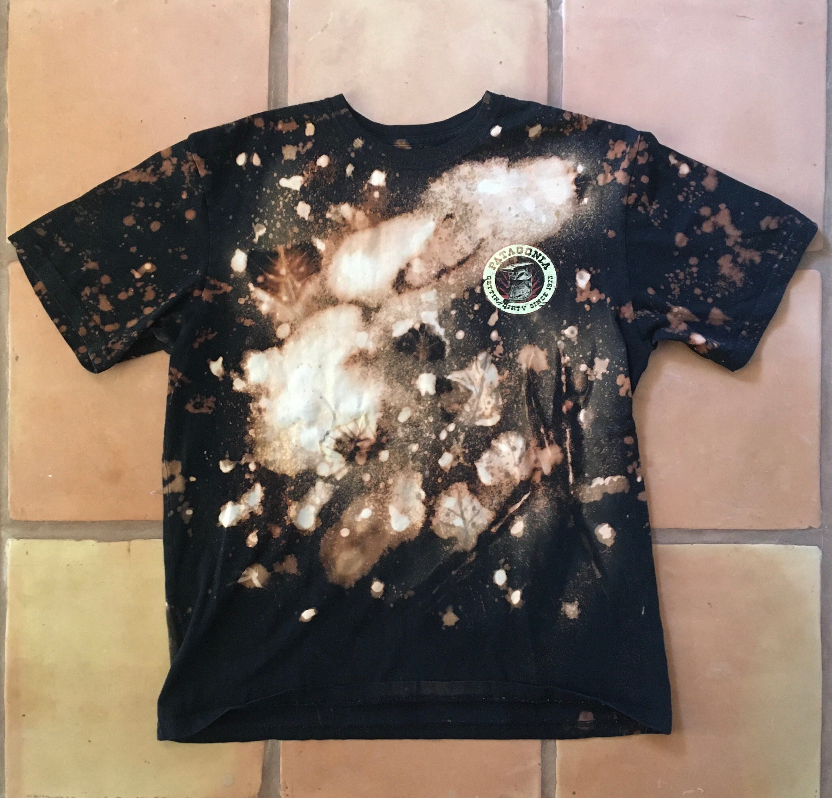 black t shirt bleached