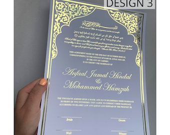 Nikkah certificate Gold foiled | luxury nikkah contract | gold wedding certificate | Nikkah Zertifikat | Nikah Nama | gold foil