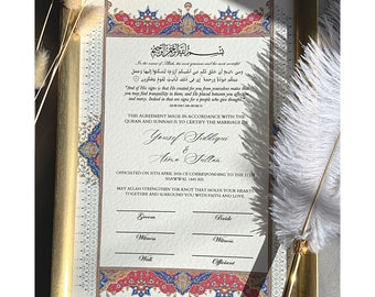 Luxury Nikkah Nama certificate | hammered card | premium certificate | nikkah contract | nikkah certificate | textured | islamic wedding