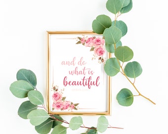Islamic Wall Decor | Pink | Floral | Flowers | Light Pink | Quran | Islam | Muslim | Muslimisch | Islamisch | Wall art | Islamic wall art