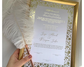 Luxury Nikkah Nama certificate | hammered card | premium certificate | nikkah contract | nikkah certificate | nikah | islamic wedding