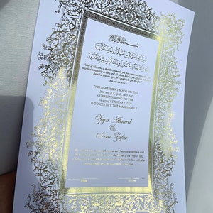 Luxus Nikkah Nama Zertifikat | gehämmerte Karte | Premium-Zertifikat | nikkah vertrag | Nikkah Zertifikat | Lena | islamische hochzeit