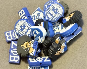 Zeta Phi Beta Sorority Silicone Focal Beads, DIY Pen Bracelets Keychains Lanyards