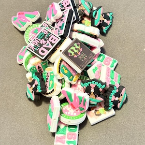 NEW Inventory (6/1/26)** Alpha Kappa Alpha Silicone Focal Beads, AKA Sorority DIY Jewelry Supplies
