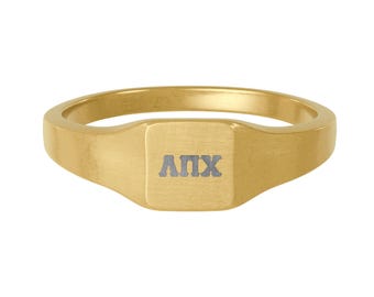 Lambda Pi Chi - Griechische Buchstaben Quadrat Siegelring | Edelstahl graviert