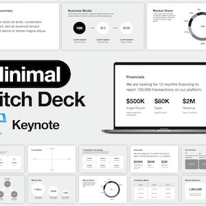 Mall för Keynote Pitch Deck | Minimalistisk och enkel presentationsdesign