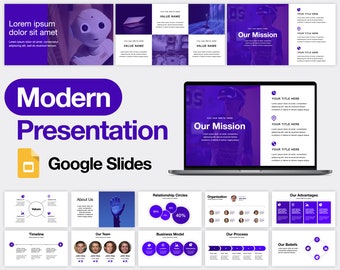 Moderna plantilla de presentación de Google Slides Pitch Deck / Plan de marketing, Estrategia comercial / Rellenable, editable / Audaz Diseño minimalista limpio