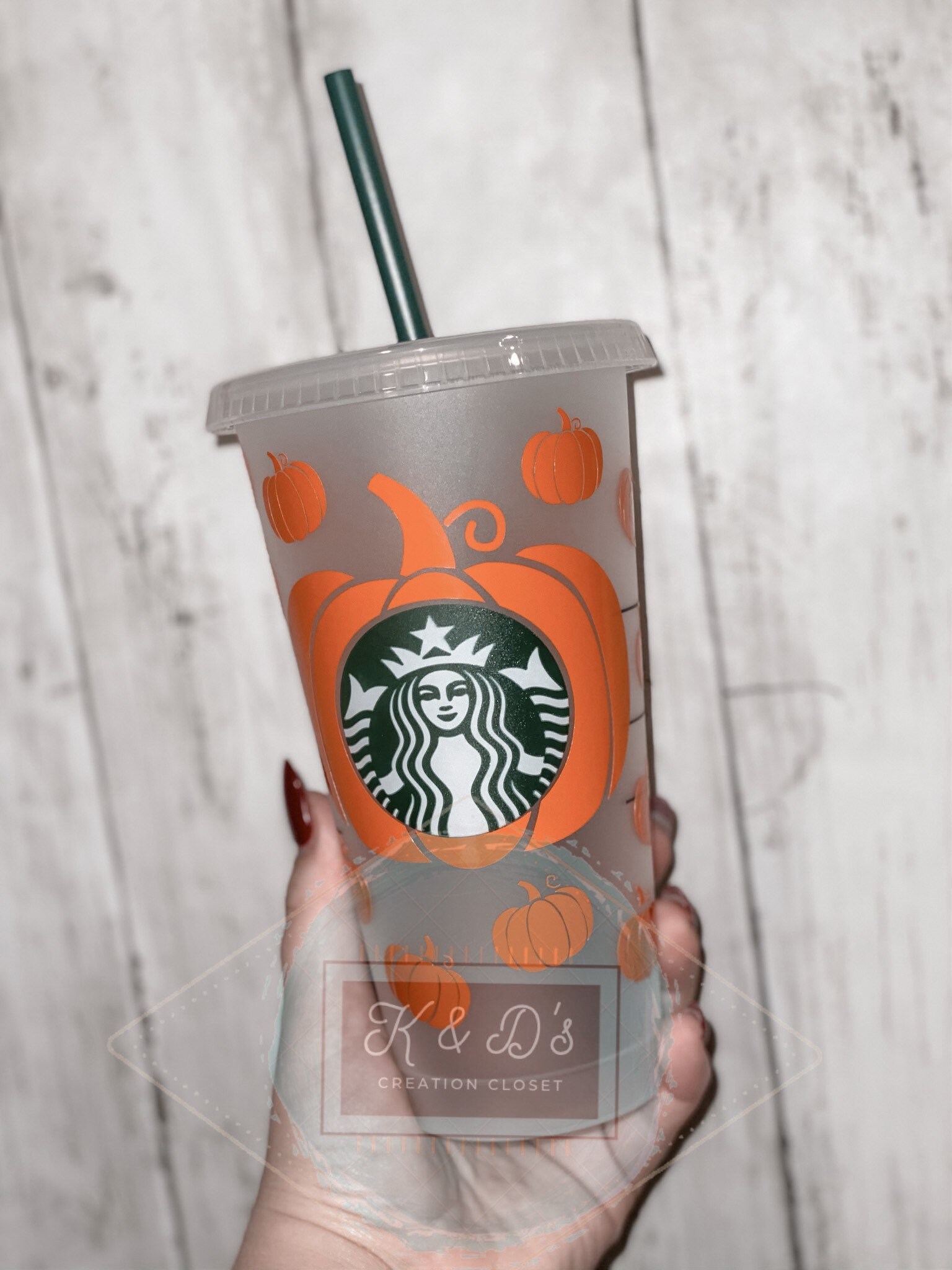 Reusable Pumpkin Starbucks Cup 24 oz Etsy