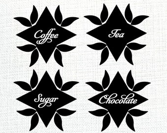 SVG PNG Craft Files, Star Kitchen Label Silhouette Cricut Design, Layered Vector Clipart Printable Instant Download Digital Crafting File