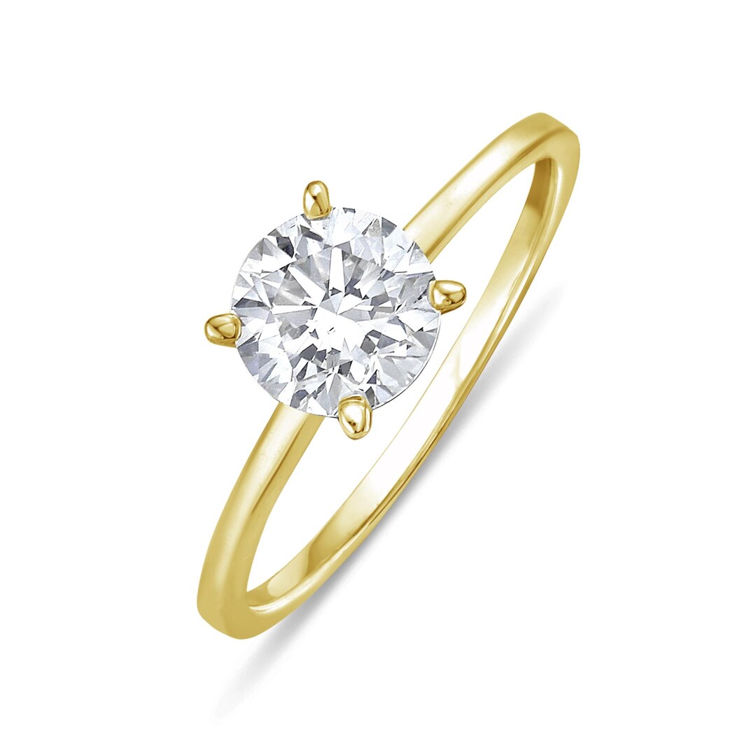 4crt Lab Grown Diamond 14k Gold Ring - Etsy