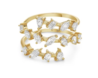 1.5Crt Multi-Shaped Diamond Ring in 18K Yellow & White Gold