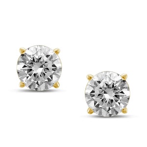 Diamond stud earrings in 14k white gold or yellow gold