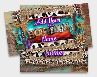 Western Boutique Facebook Gruppen Cover Set: Blanko Kaktus Schädel Banner (Digitaler Download)