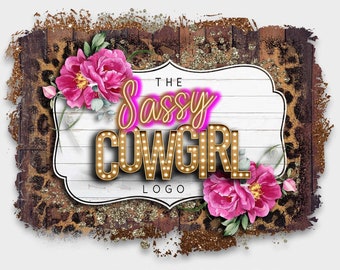 Logotipo de boutique floral estilo western (descarga instantánea para hacerlo tú mismo)
