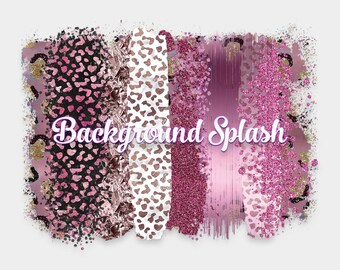 Pink Cheetah Brush Stroke Background PNG