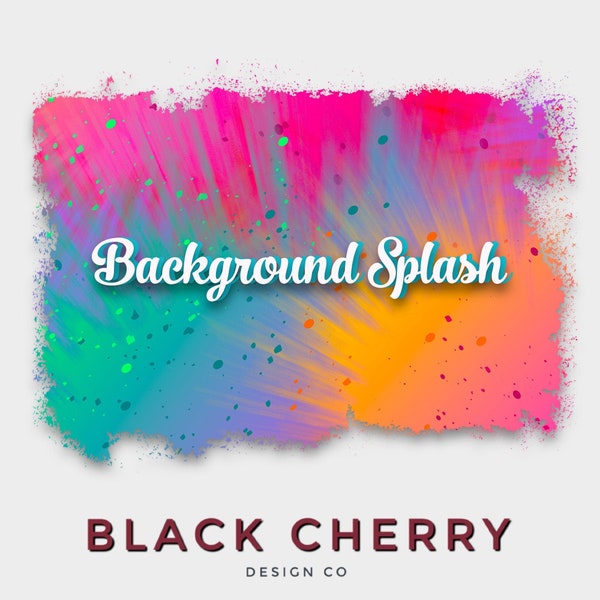 Neon Colorful Backsplash, Sublimation Splash PNG, Vivid Neon Background, Boutique Back Splash, Tie Dye Neon Backsplash, Tie Dye Splash PNG