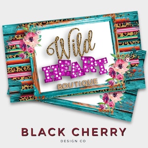 Boutique Business Card Set, DIY Business Cards, blank rustic business card designs, instant download, add your text & have printed
