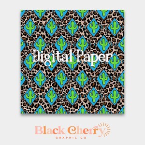 Carta digitale Cheetah Cactus, carta digitale, design di sfondo, stampa animalier e motivo cactus, carta di sfondo cactus, carta Cheetah Cactus